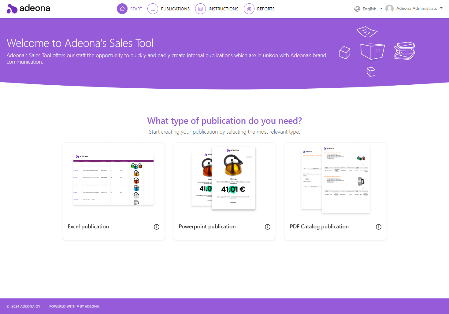 Adeona Sales Tool -julkaisuautomaatio